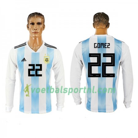 Argentinië Gomez 22 Thuis Shirt WK voetbal 2018 L/S